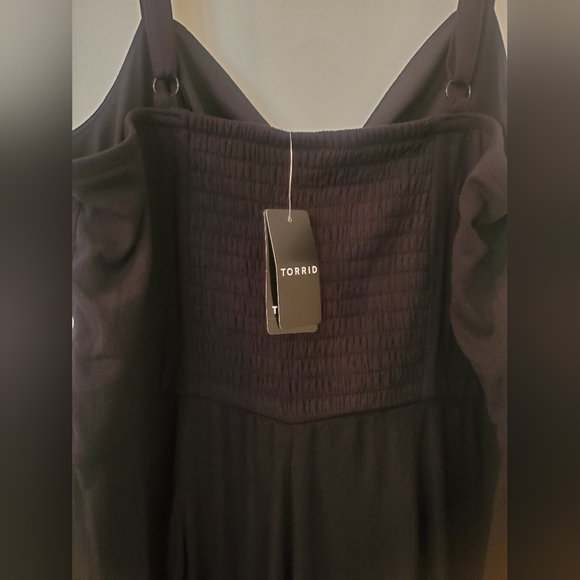 NWT Torrid Black Rayon Slub Tie Front Jumpsuit Size 1X 14-16 - Picture 6 of 7